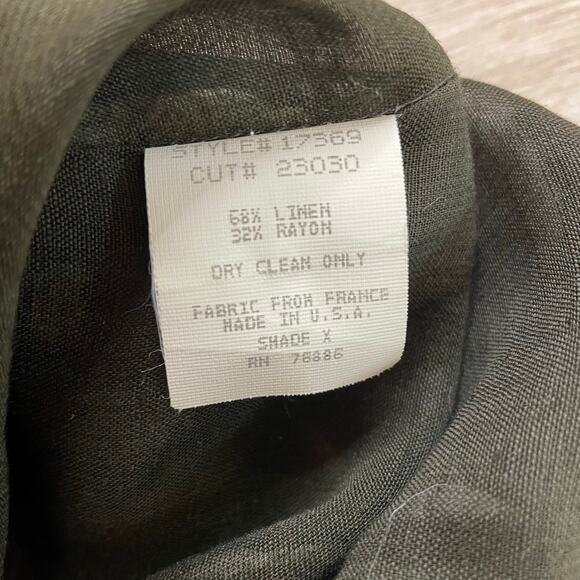 Vintage 90s Dorothy Schoelen Platinum Linen Blend Elephant Boho Vest M USA - Picture 4 of 8